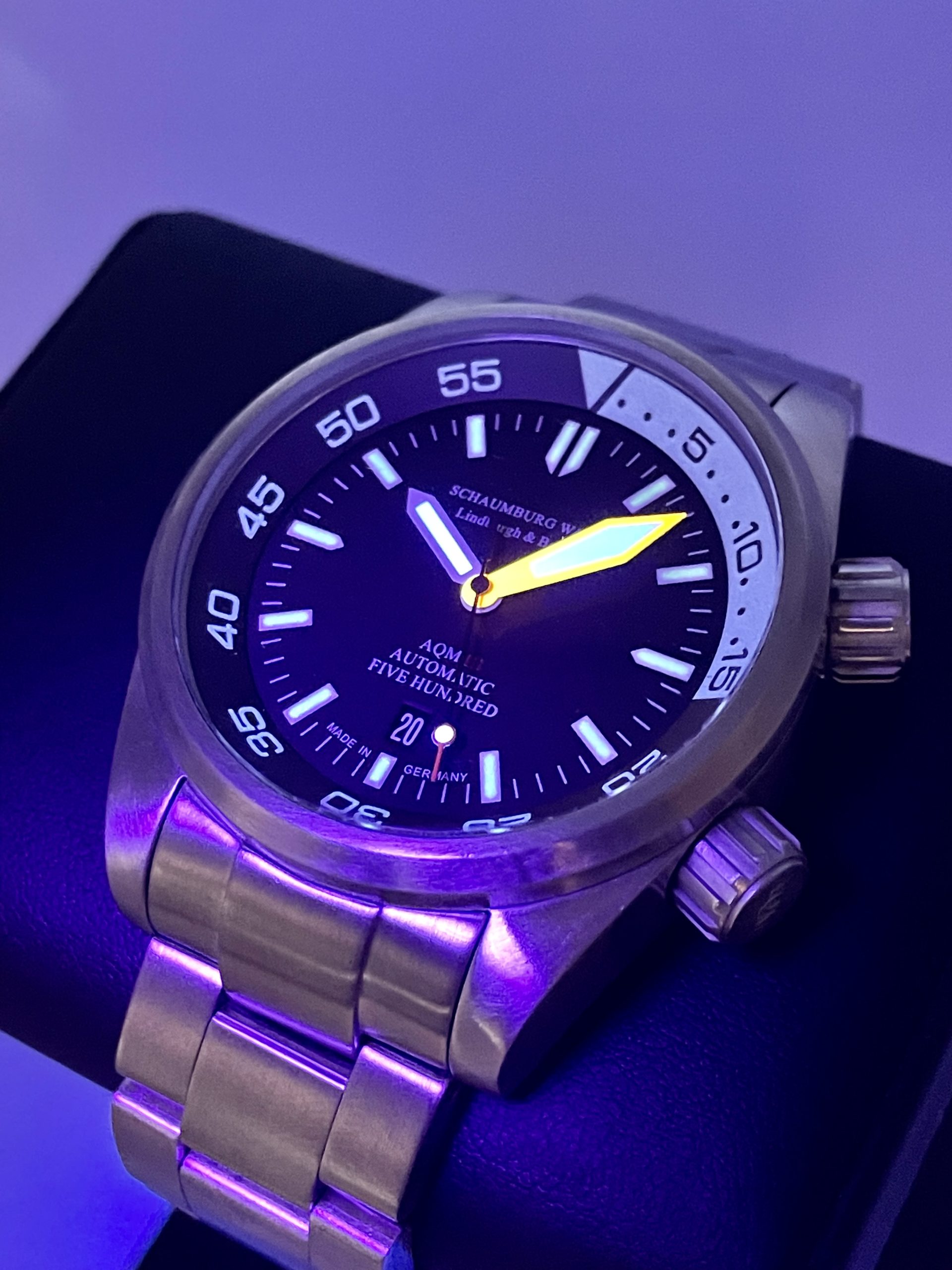 Schaumburg L B AQM III Aquamatic 500m Diver Swiss Automatic 44mm German 