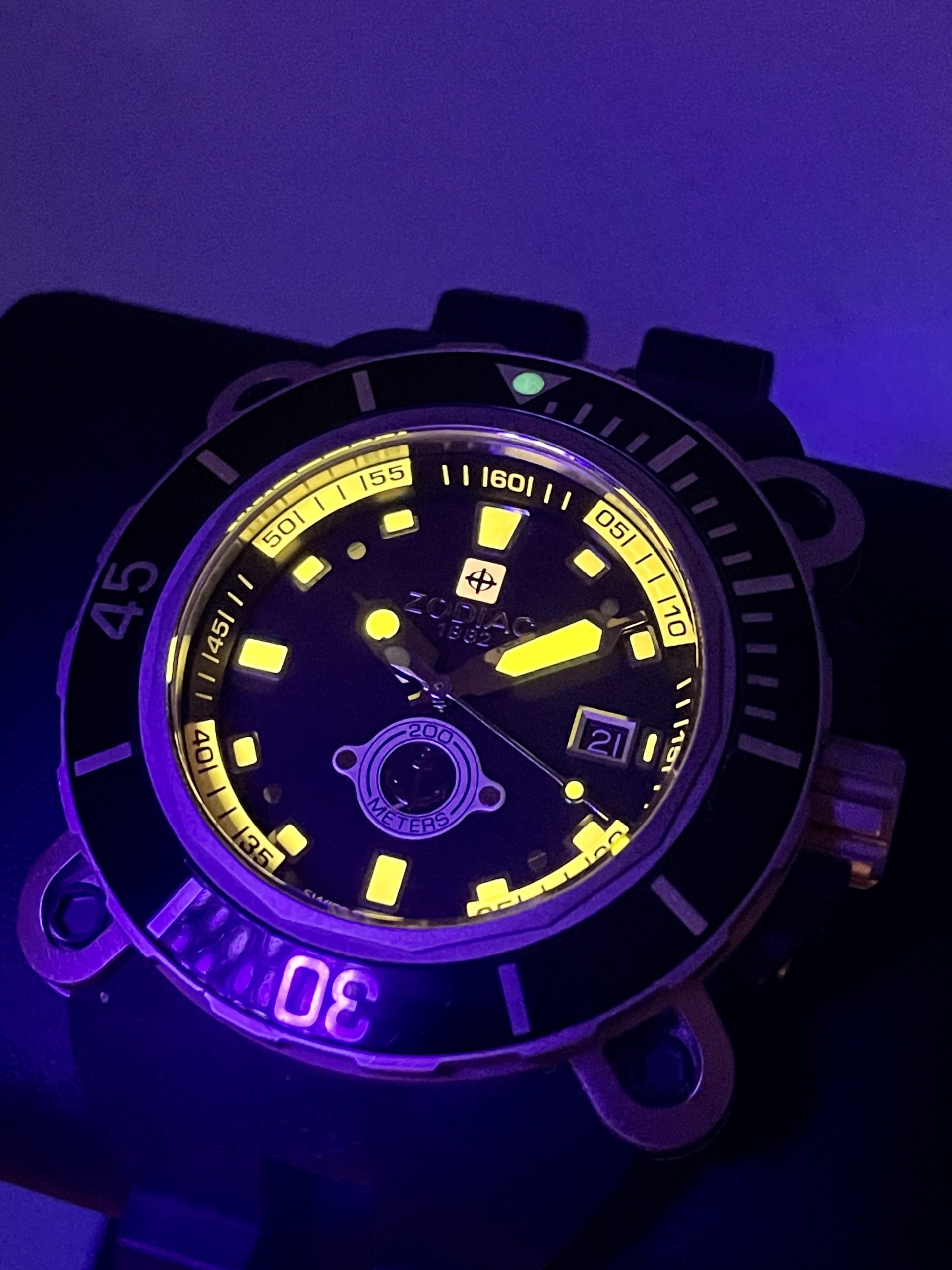 Zodiac ZMX 05 Black Orange Limited Edition 48mm Swiss Quartz