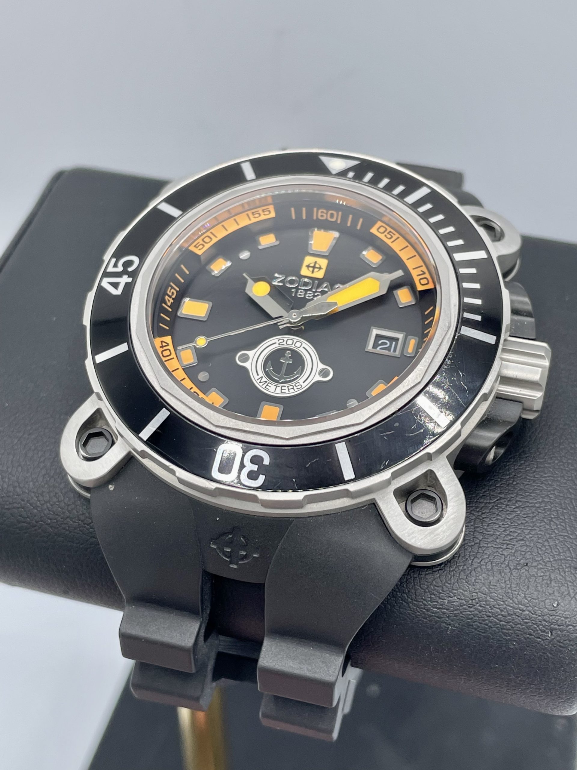Zodiac ZMX 05 Black Orange Limited Edition 48mm Swiss Quartz 200m