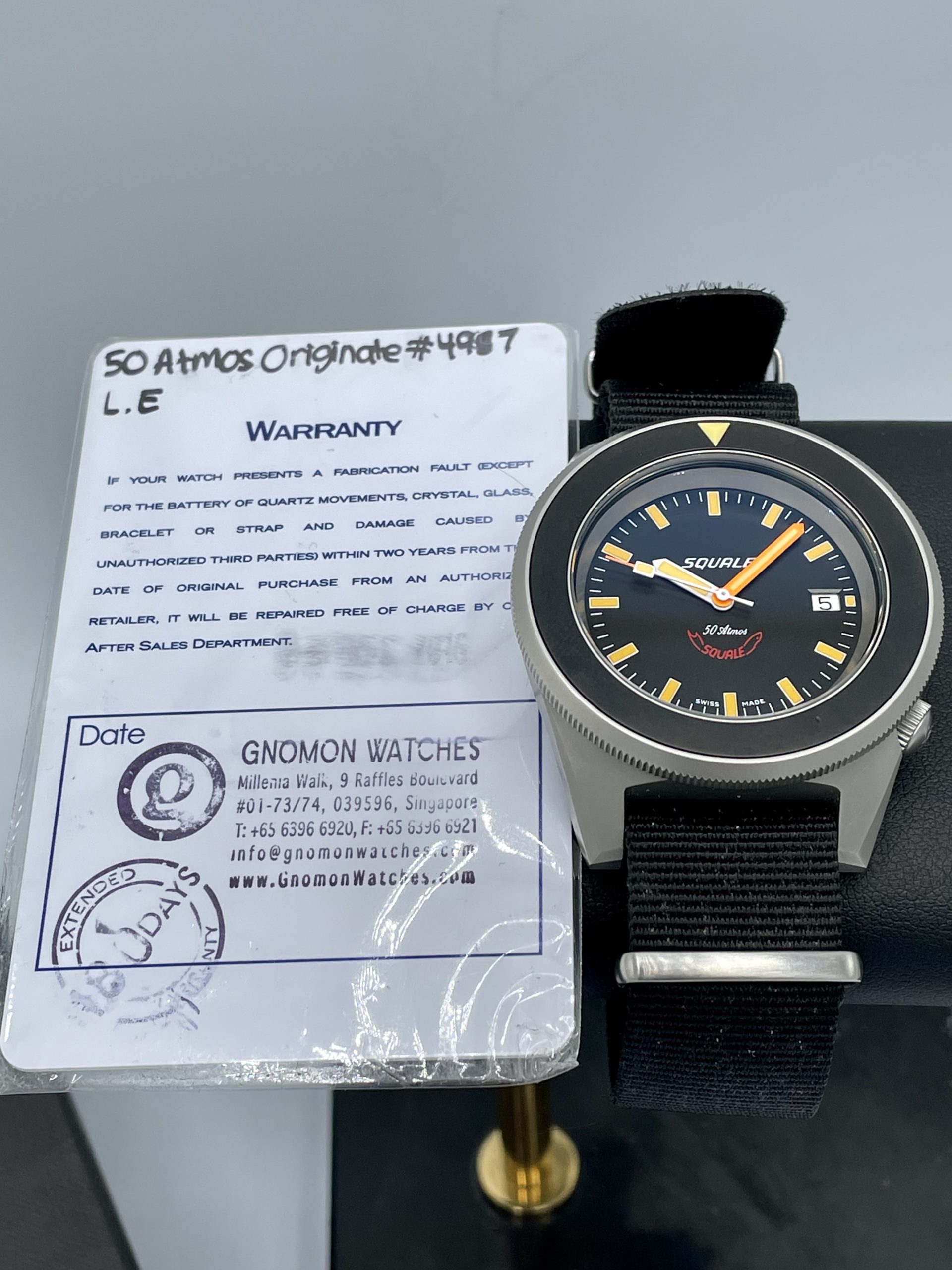 Squale 50 Atmos Originale Opaco Limited 99 Piece Edition Swiss ETA