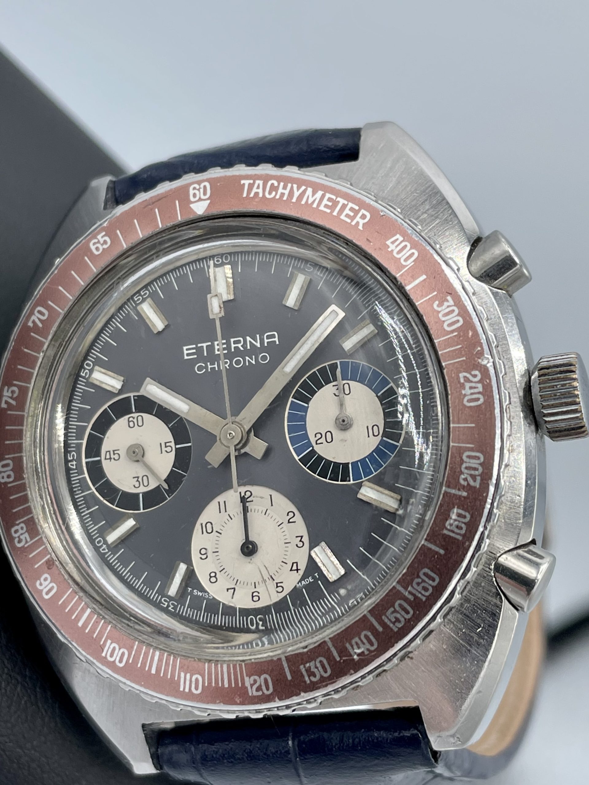 Vintage Eterna Tri-Compax Chronograph Ref 154 FTP-7 Swiss Valjoux