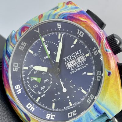 TOCKR Hydro Dipped Tie-Dye Lume Chronograph Swiss Valjoux 7750 Automatic 45mm