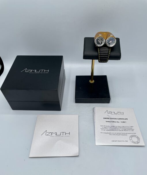 AZIMUTH TWIN TURBO GMT YELLOW SWISS AUTOMATIC LIMITED EDITION 88 PIECES GOLD - Image 7