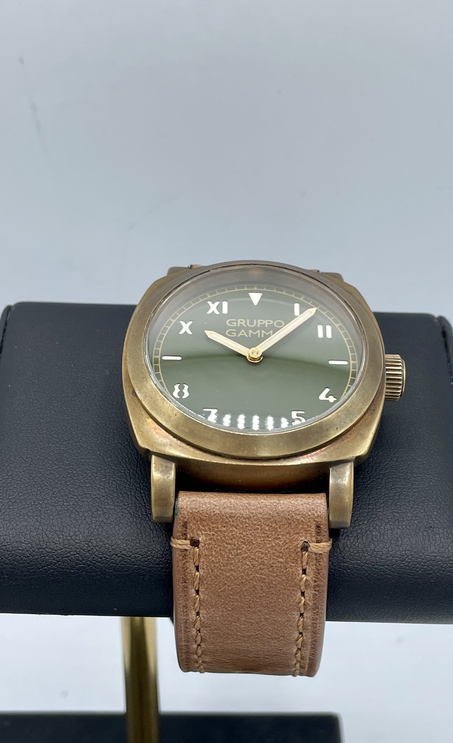 幻 Braun AG typ:4963 ジャンク品 Gruppo Gamma Bronze Vanguard Retro Green Dial Automatic 44mm 100m