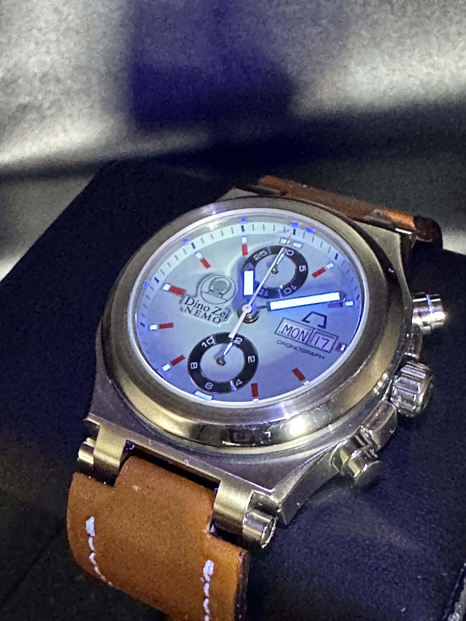 【Nomi】 ANONIMO DINO ZEI NEMO Chronograph RARE BLUE DIAL LIMITED