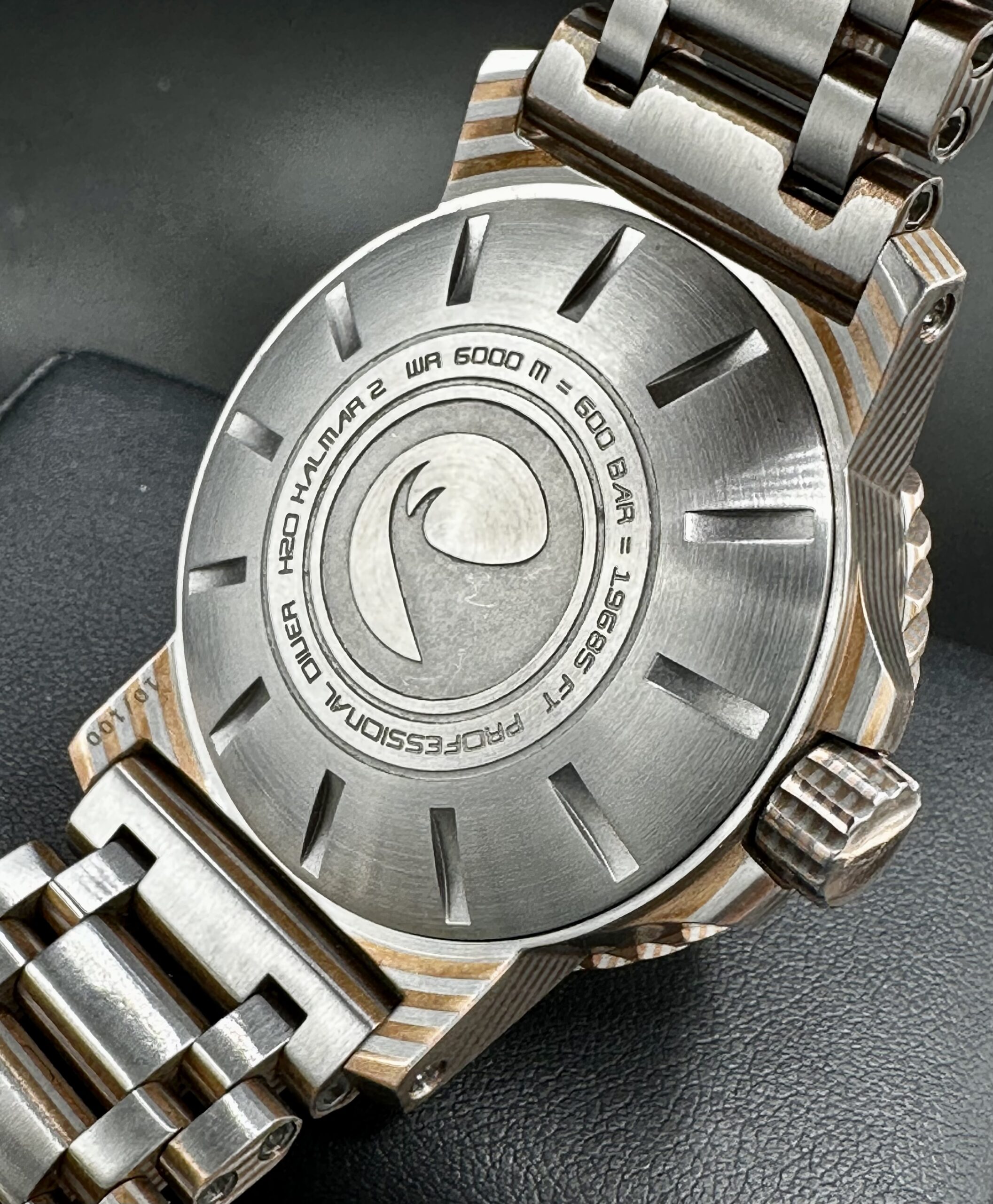 H2O HELBERG KALMAR 2 MOKUME GANE turbine BRACELET Mother Of Pearl