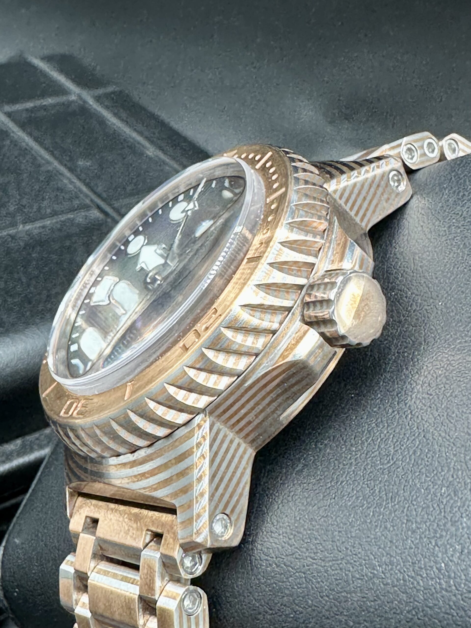 H2O HELBERG KALMAR 2 MOKUME GANE turbine BRACELET Mother Of Pearl