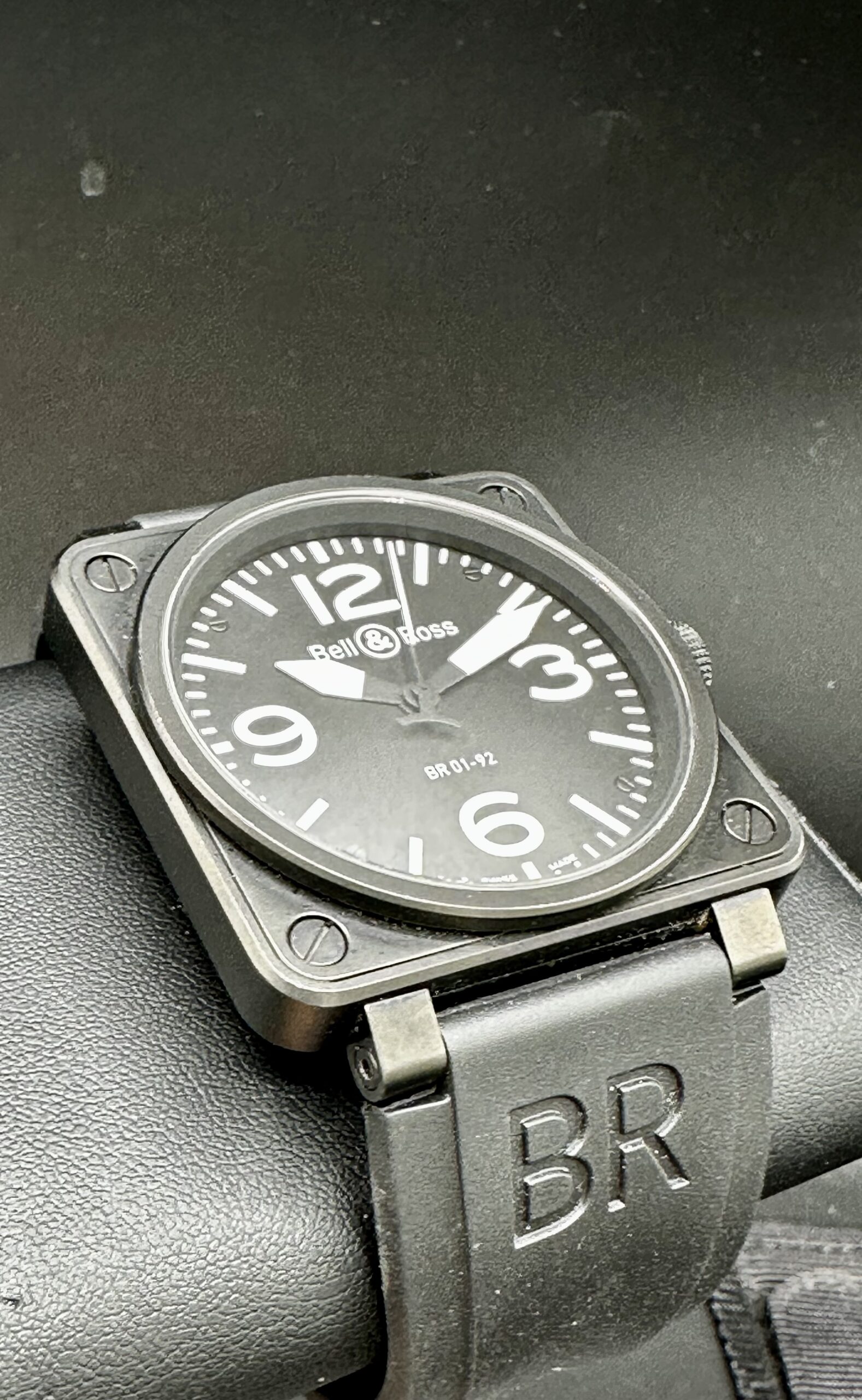 BELL & ROSS BR 01-92 BLACK PVD STAINLESS STEEL SWISS AUTOMATIC