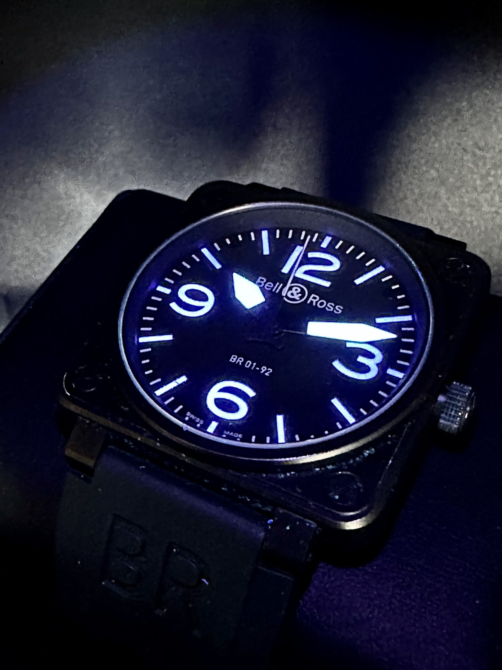 BELL & ROSS BR 01-92 BLACK PVD STAINLESS STEEL SWISS AUTOMATIC