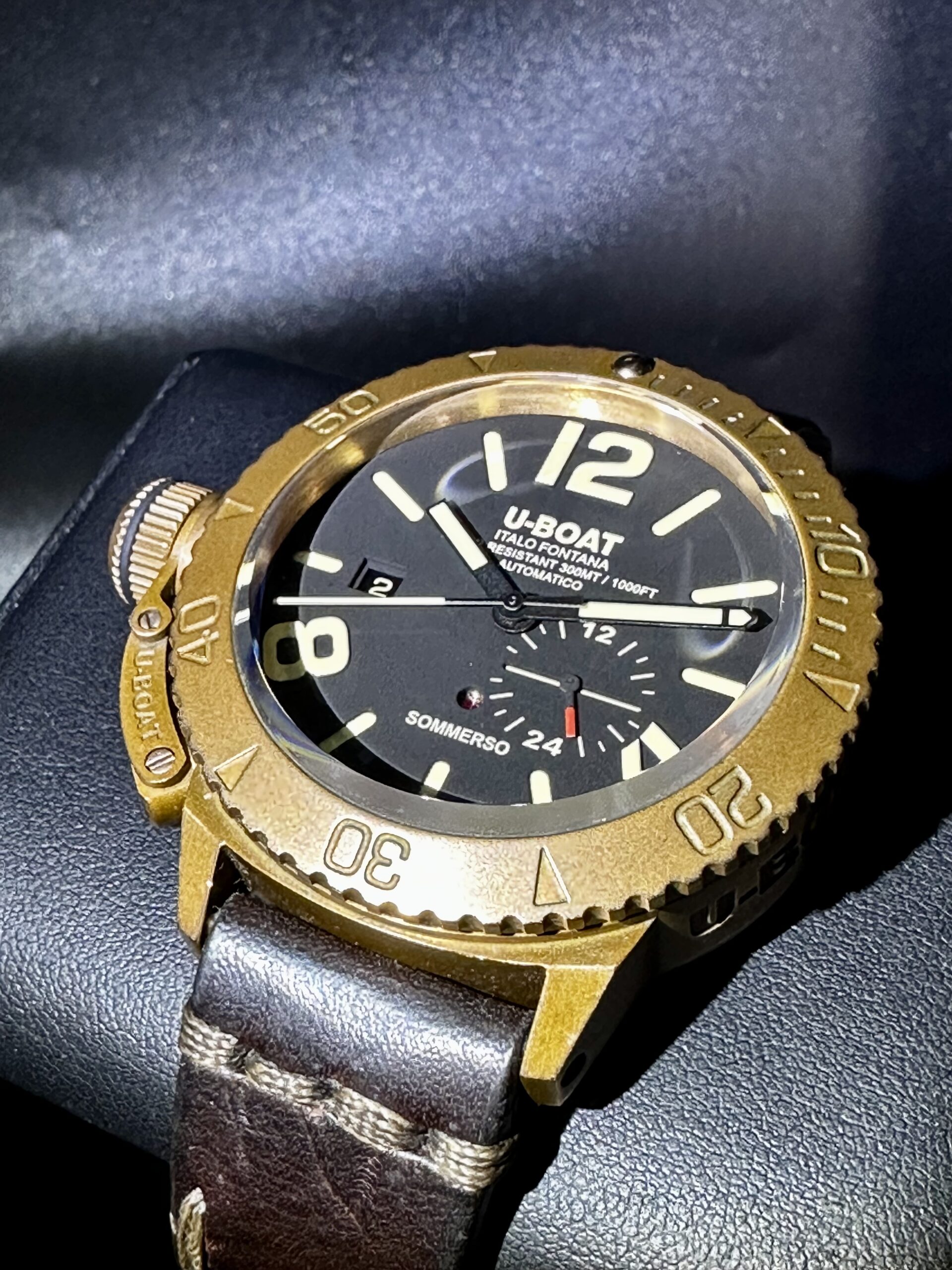 U-BOAT 8486 SOMMERSO BRONZO GMT SWISS AUTOMATIC 46MM 300M DIVER