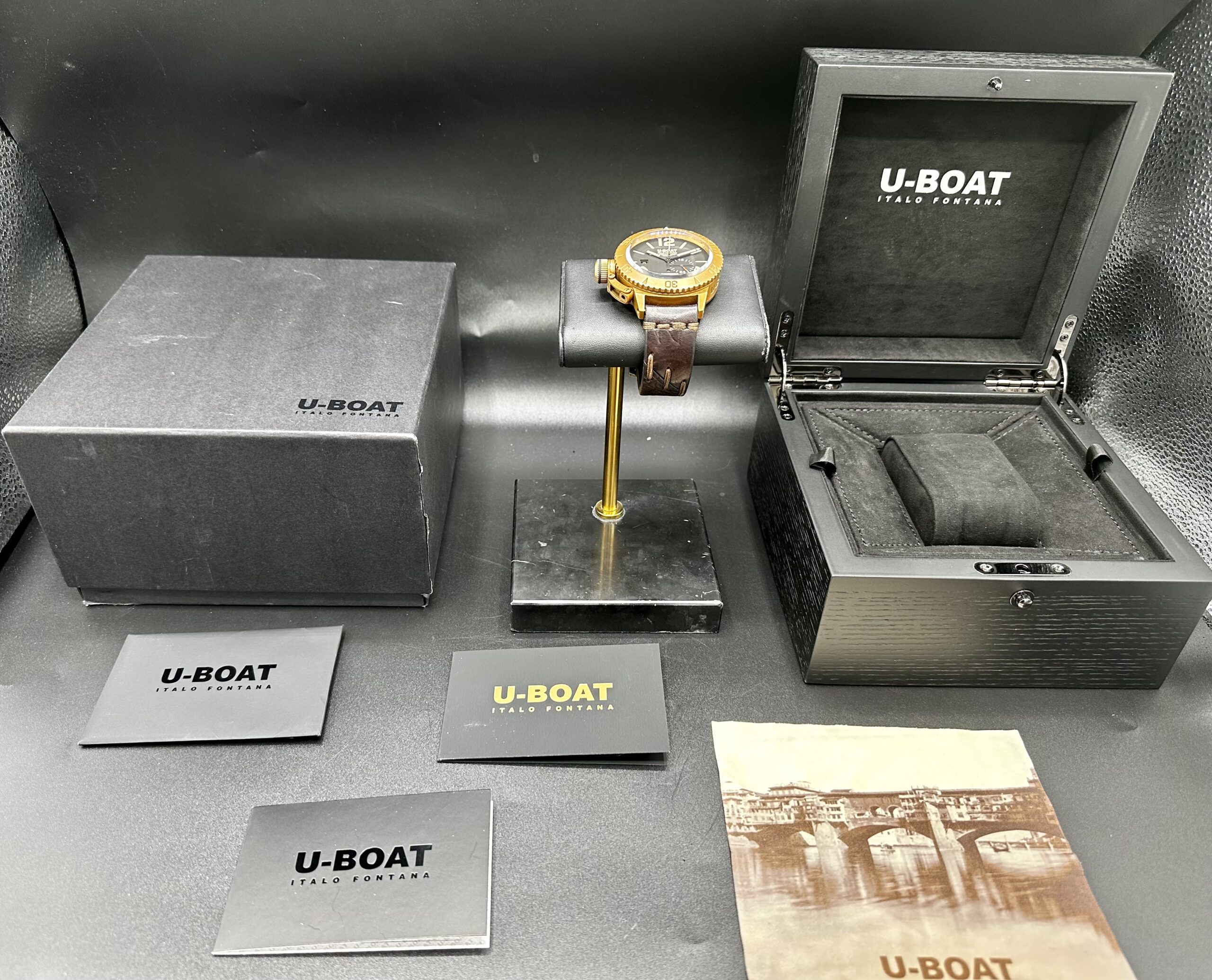 U-BOAT 8486 SOMMERSO BRONZO GMT SWISS AUTOMATIC 46MM 300M DIVER