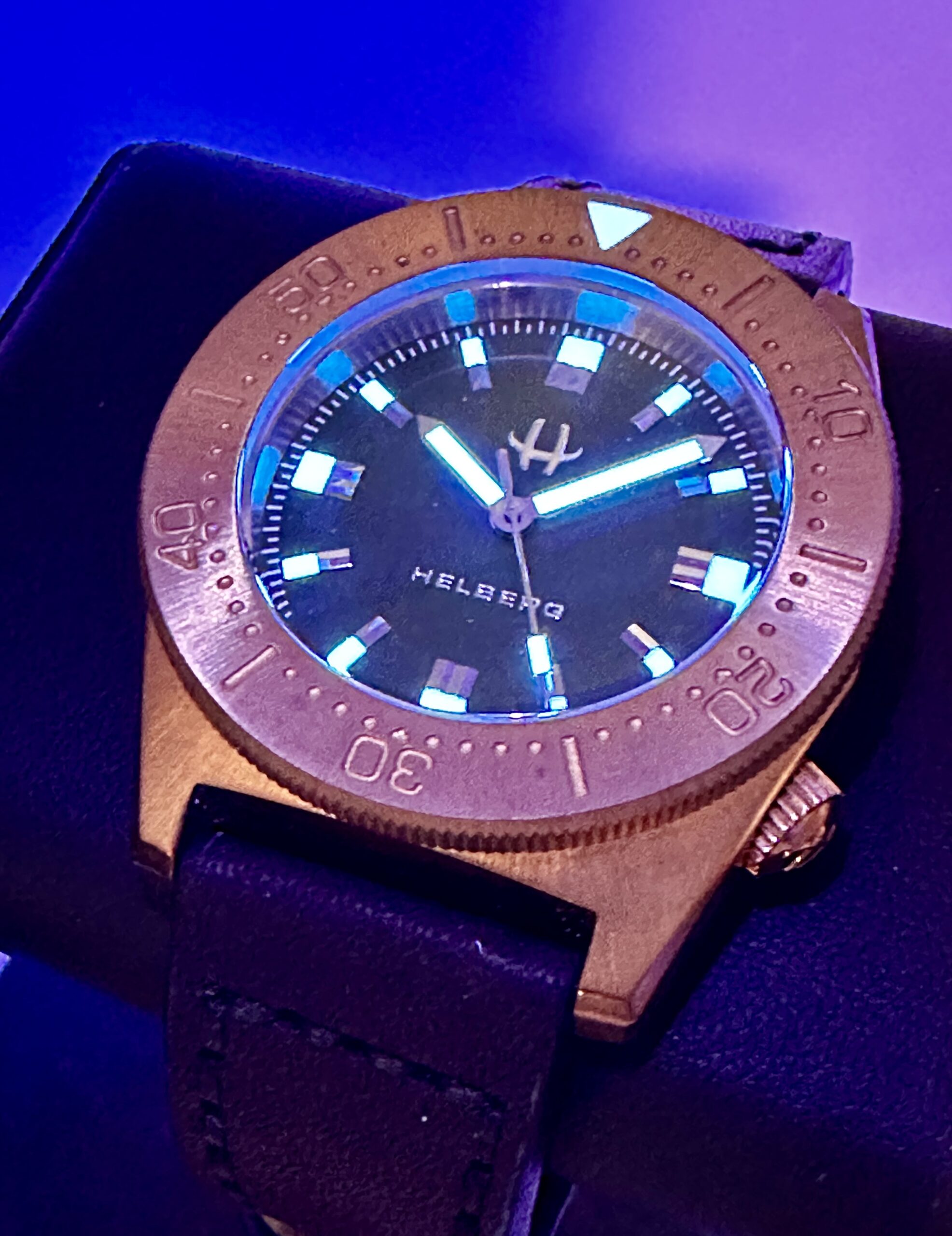 H2O HELBERG CH8 BRONZE 1000M DIVER Olive Green DIAL 44MM AUTOMATIC