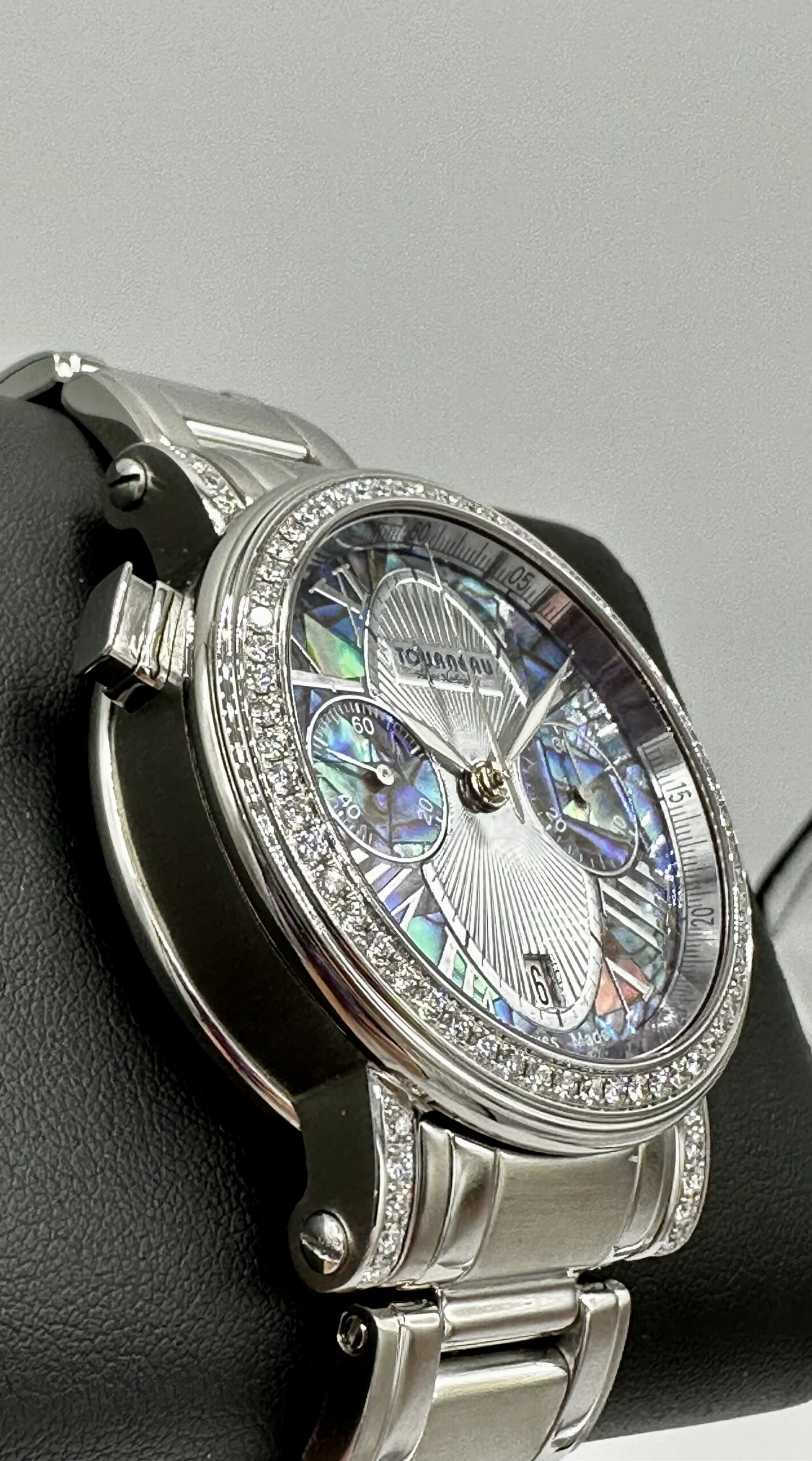 Tourneau Silver Watch with Diamonds. TIFFANY & Co. Tourneau Quartz 30mm Steel 0.90TCW DIAMOND  main image 4
