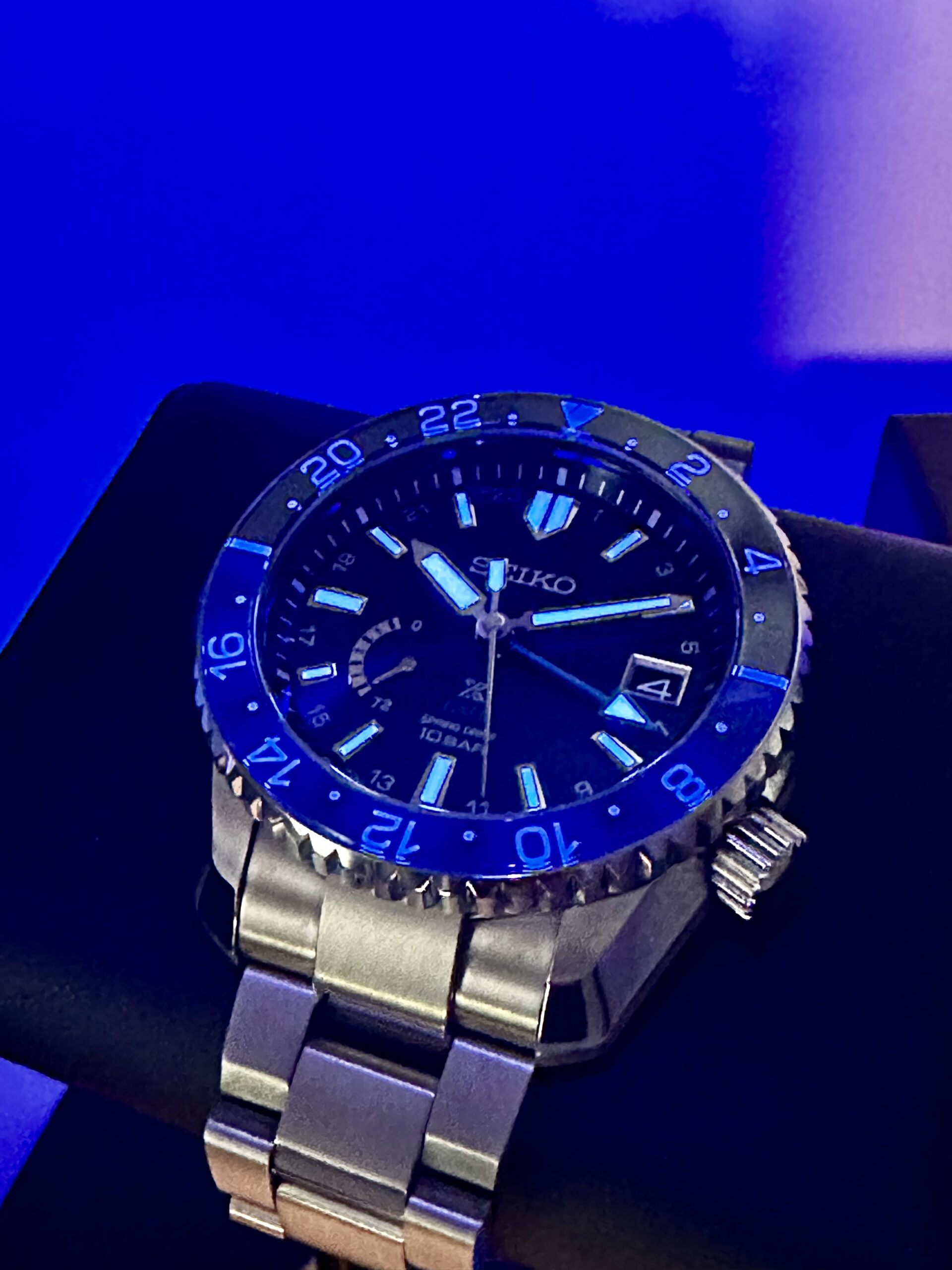 りょうこ様ブルーs SEIKO PROSPEX LX 400 PIECE LIMITED EDITION BLUE SNR049 SKY GMT