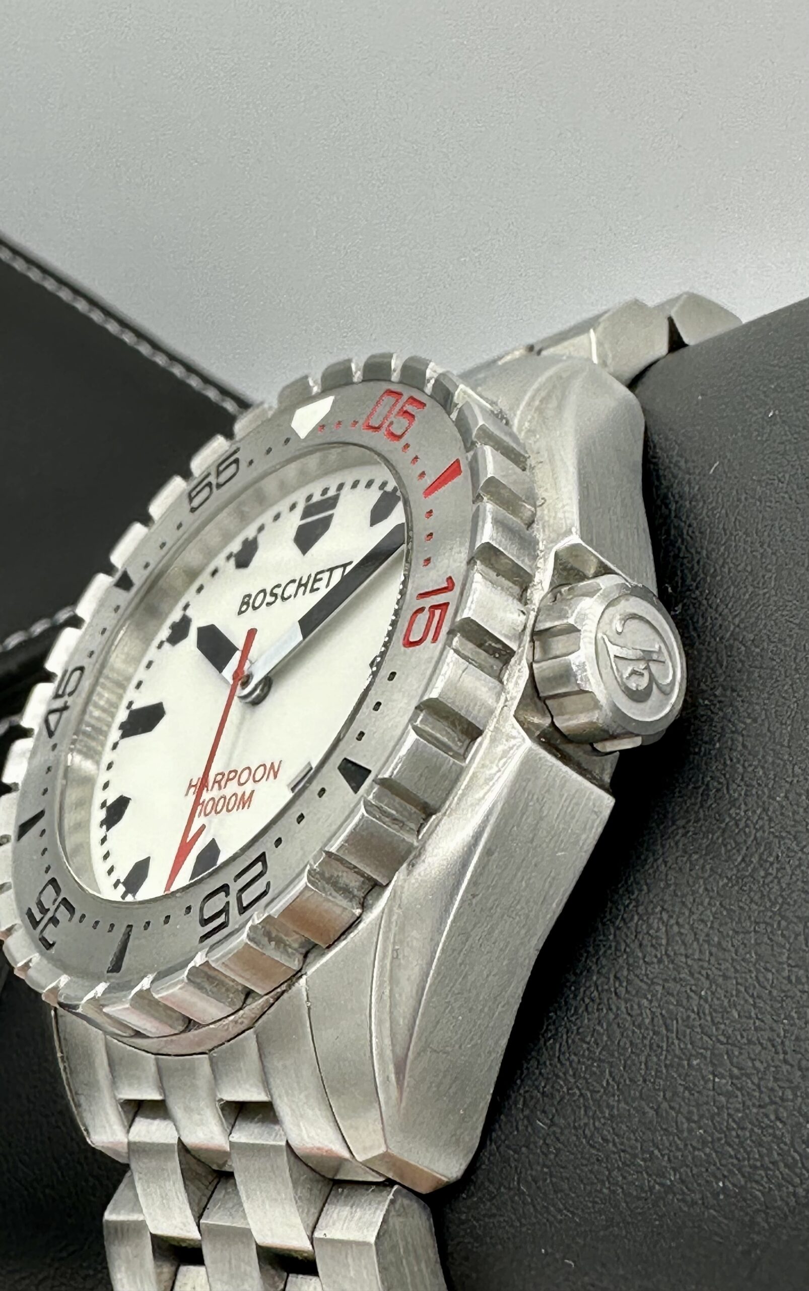 BOSCHETT HARPOON WHITE FULL LUME DIAL 45MM STAINLESS STEEL 1000M DIVER ...