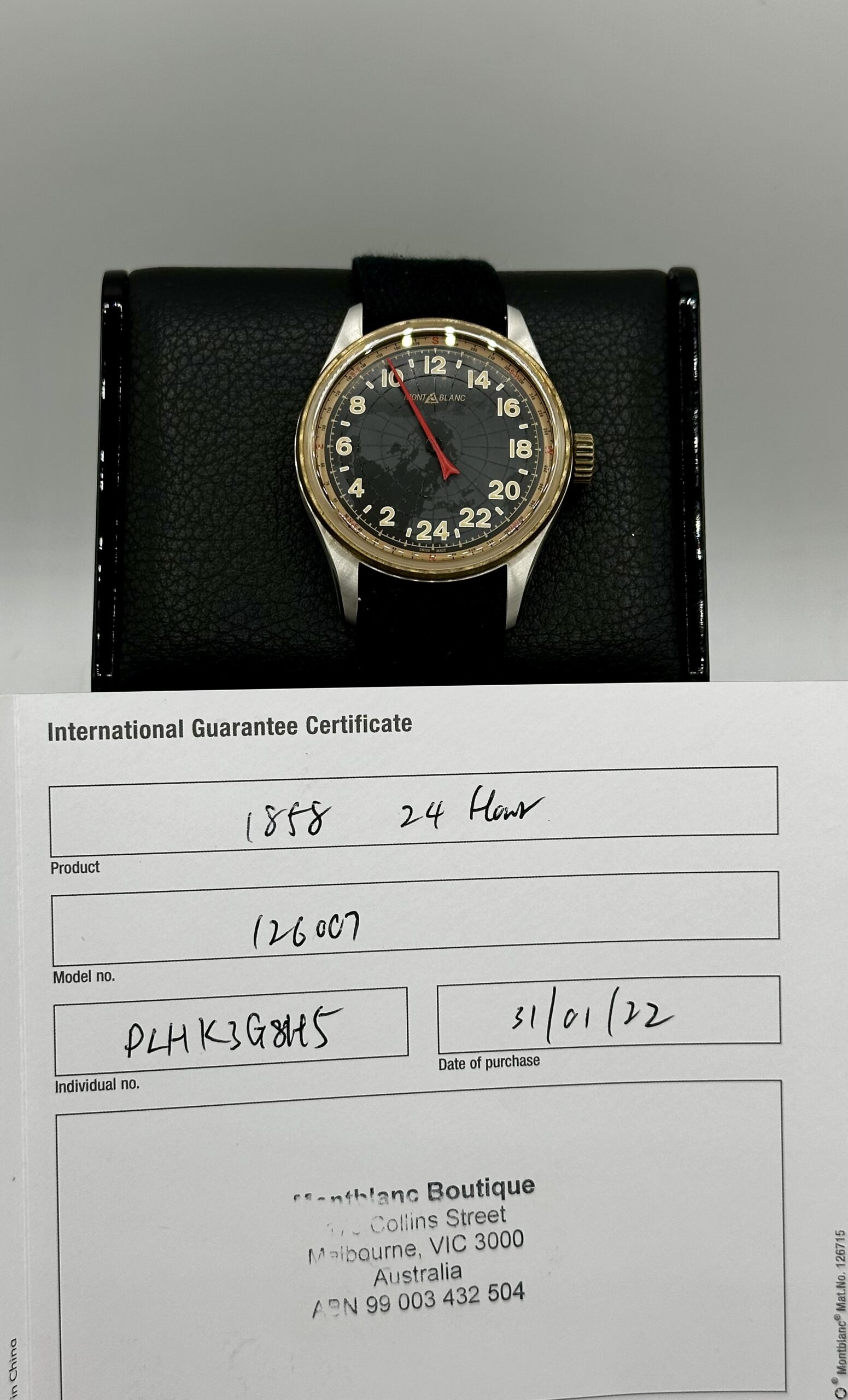 Montblanc 1858 24 Hour Single Hand Bronze Black NH Dial 42mm Swiss