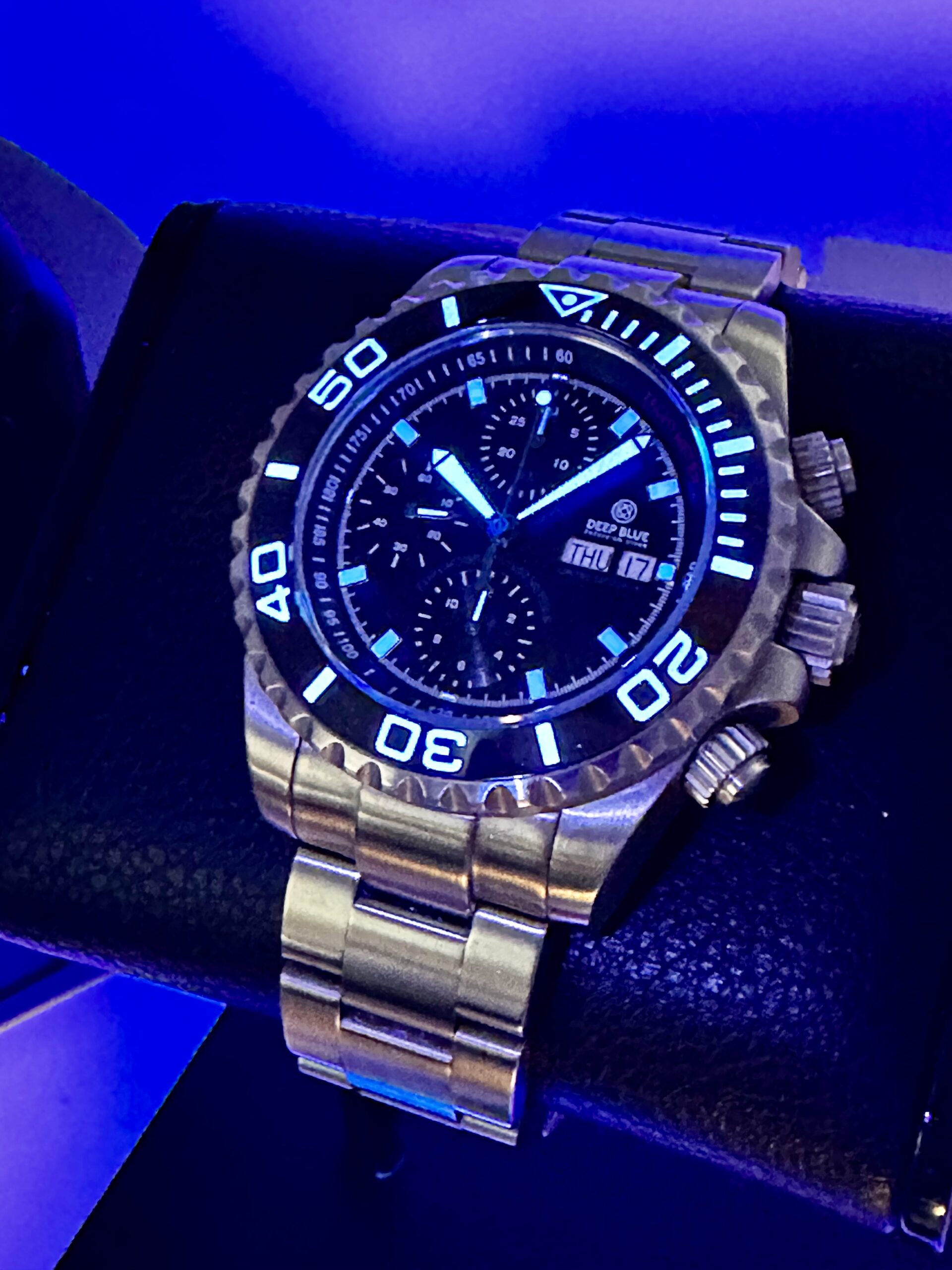 DEEP BLUE MASTER CHRONO 7750 15 YEAR ANNIVERSARY BLACK DIAL 1000M