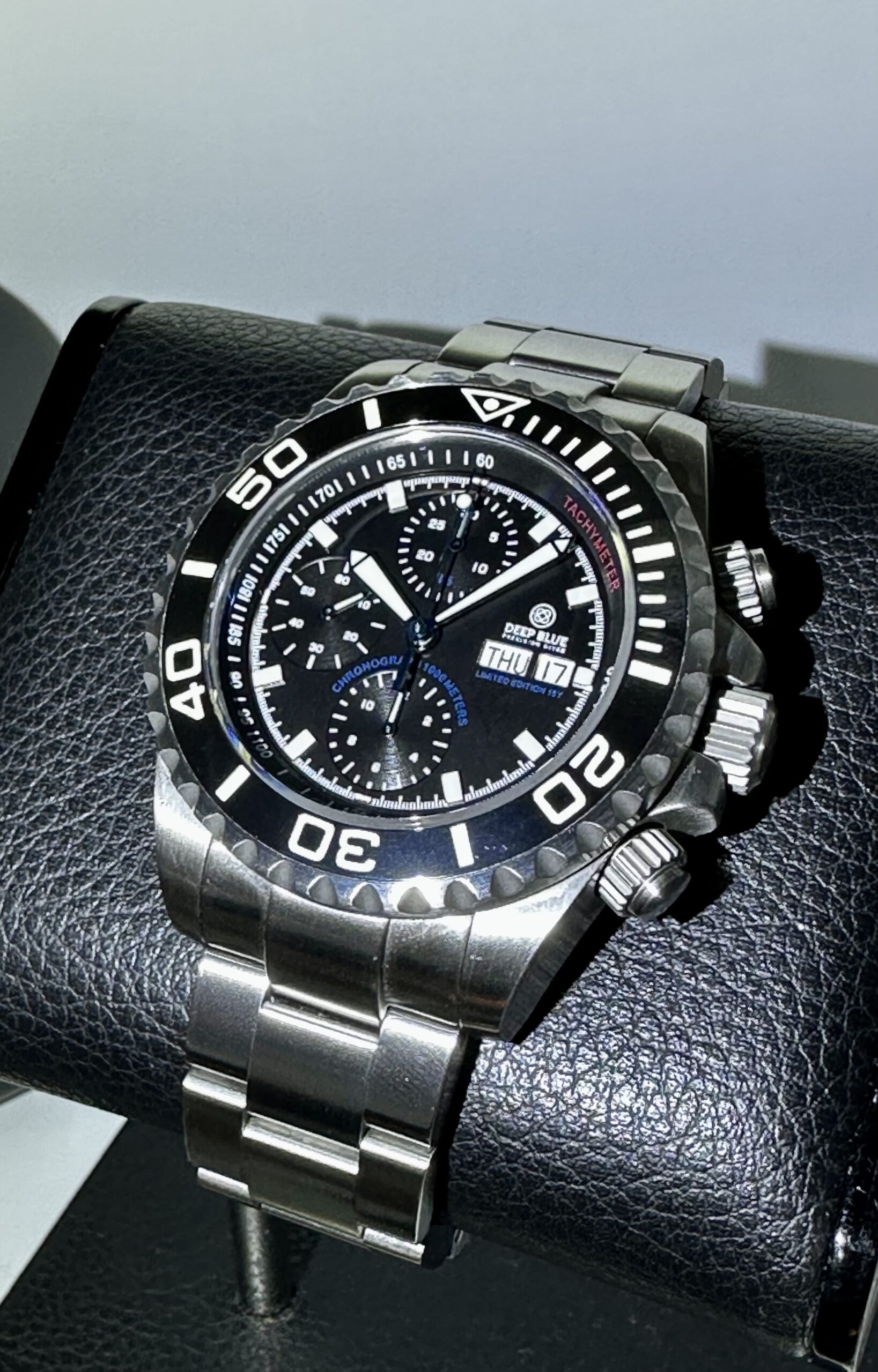 DEEP BLUE MASTER CHRONO 7750 15 YEAR ANNIVERSARY BLACK DIAL 1000M
