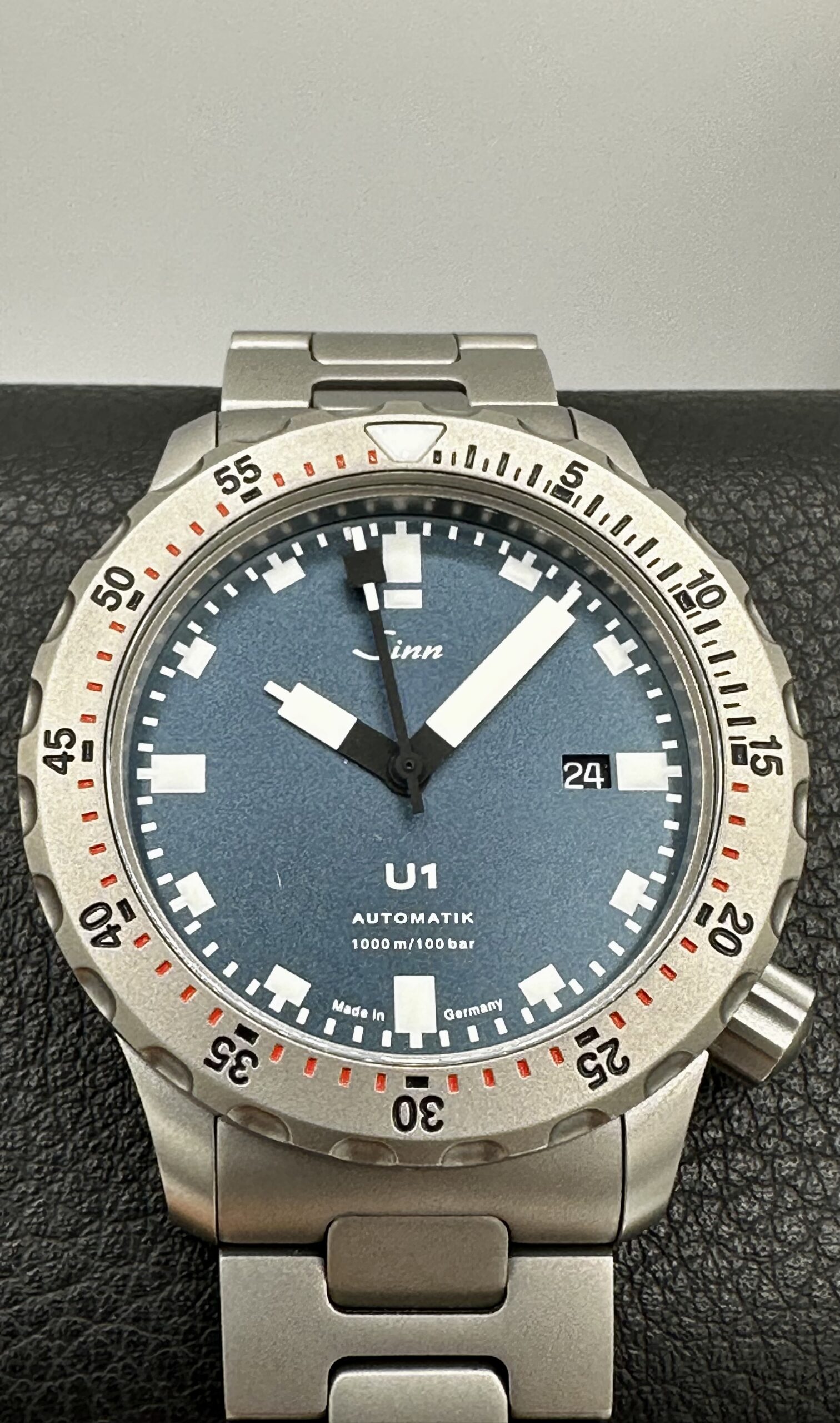 SINN U1 B Blue Dial Fully Tegimented On HLink Bracelet & Blue Rubber