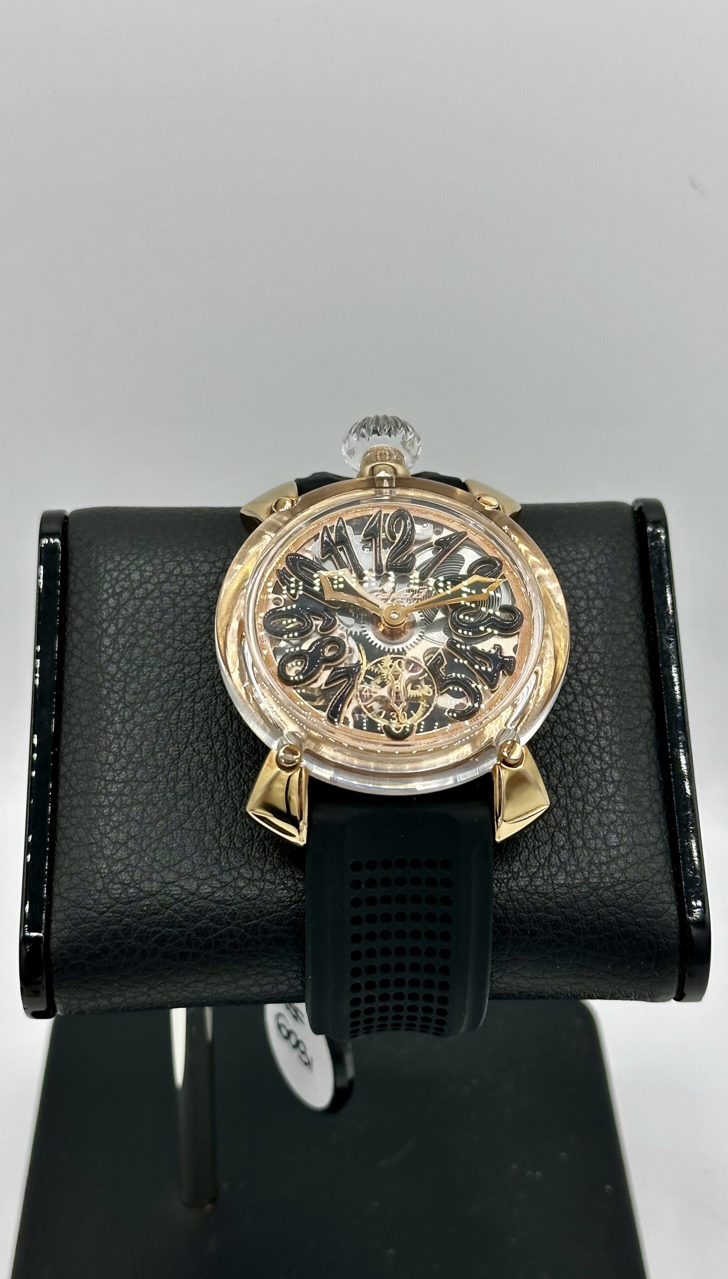 GaGa Milano Manuale 48 Crystal Rose Gold Plate Swiss ETA 6497