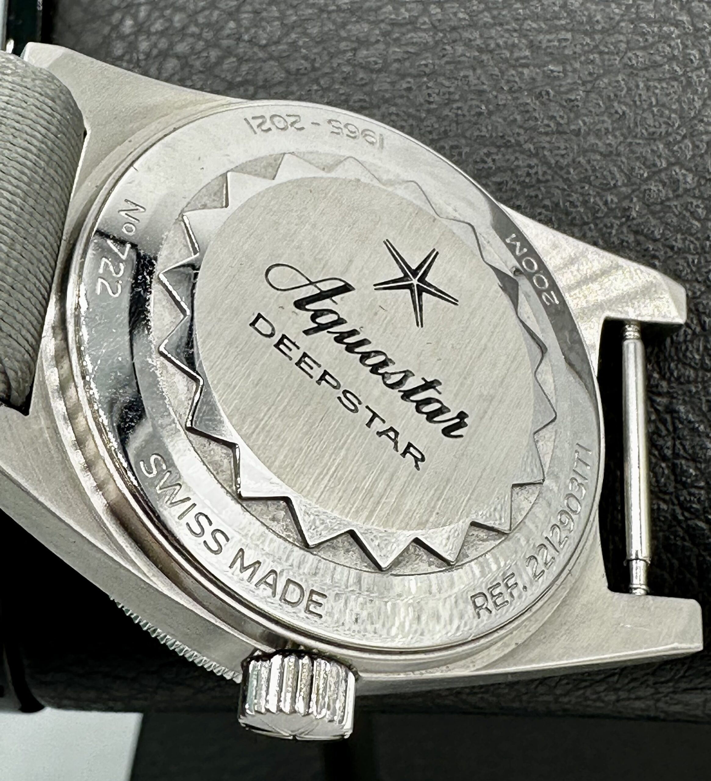 AQUASTAR DEEPSTAR II STEEL GREY DIAL SWISS AUTOMATIC 37MM