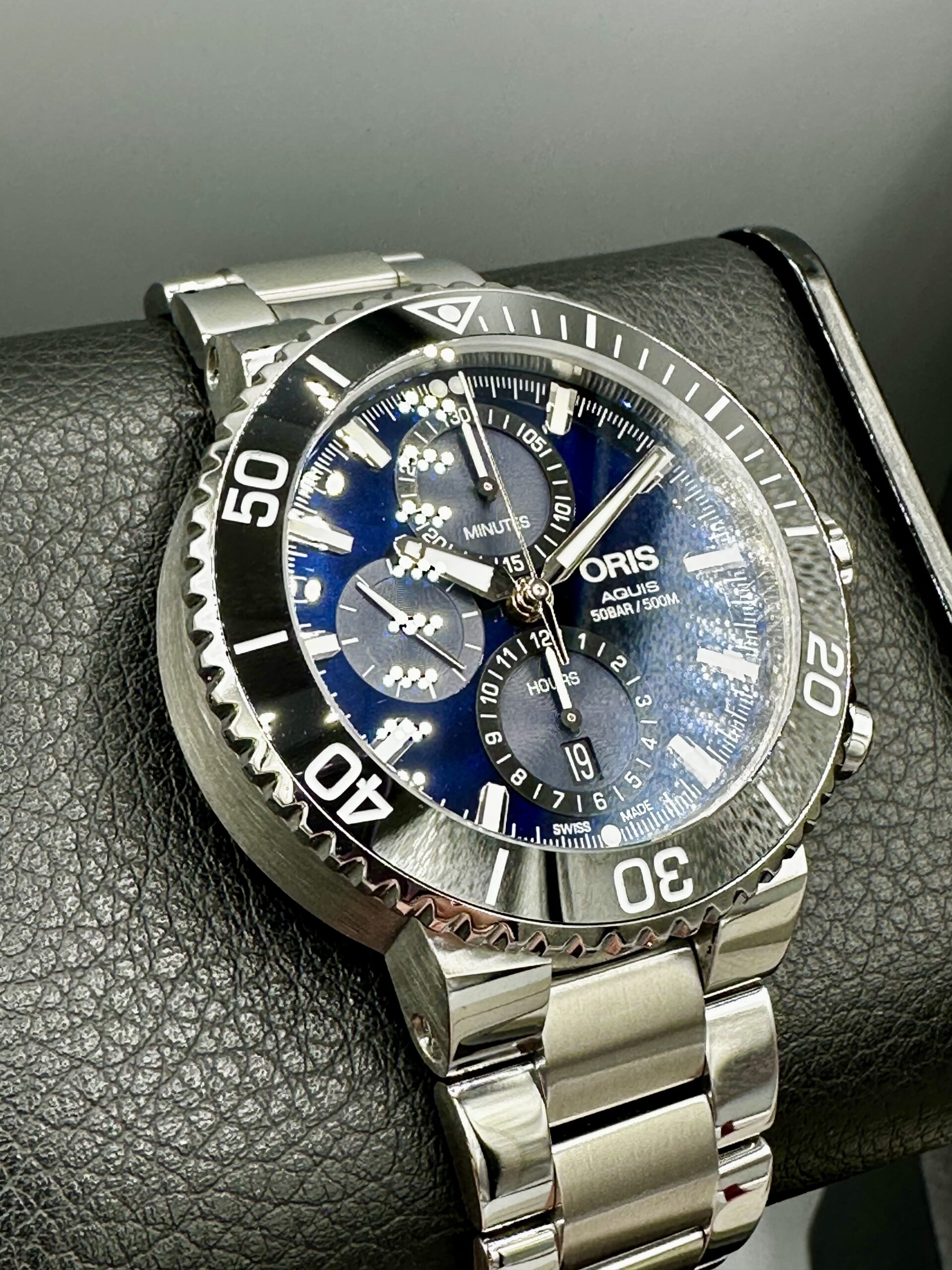 ORIS Aquis Chronograph 7743 Blue Dial Swiss Automatic 45.5mm