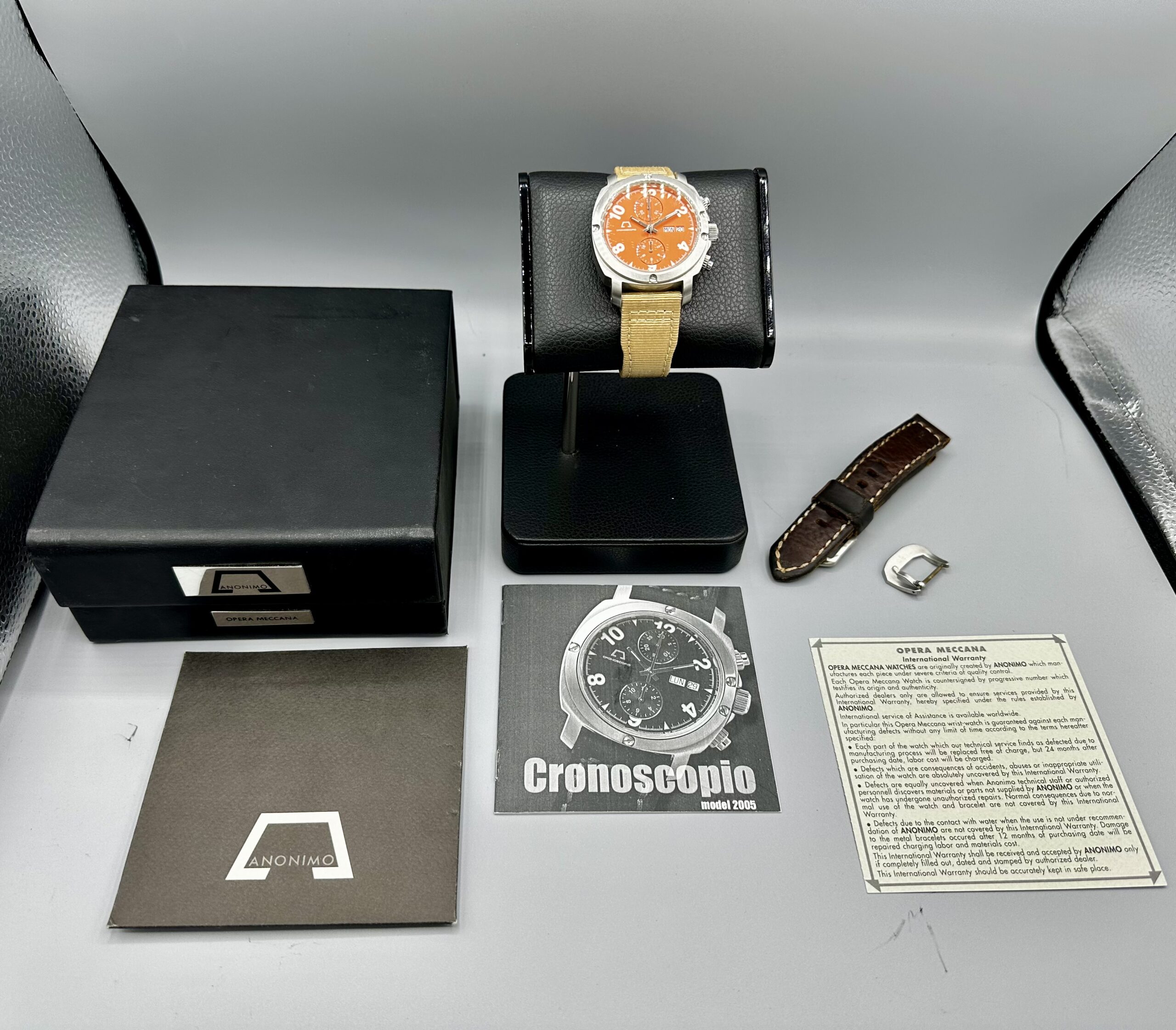 ANONIMO OPERA MECCANA CRONOSCOPIO ORANGE MOD 2005 CHRONOGRAPH