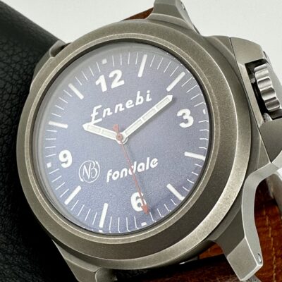 ENNEBI FONDALE 9660-100 RARE Triple LOGO LE Blue Dial Automatic Titanium 1000m