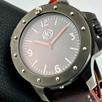 ENNEBI FONDALE 9650 BLACK DLC COATED TITANIUM BURGUNDY DIAL SWISS 47MM 1000M