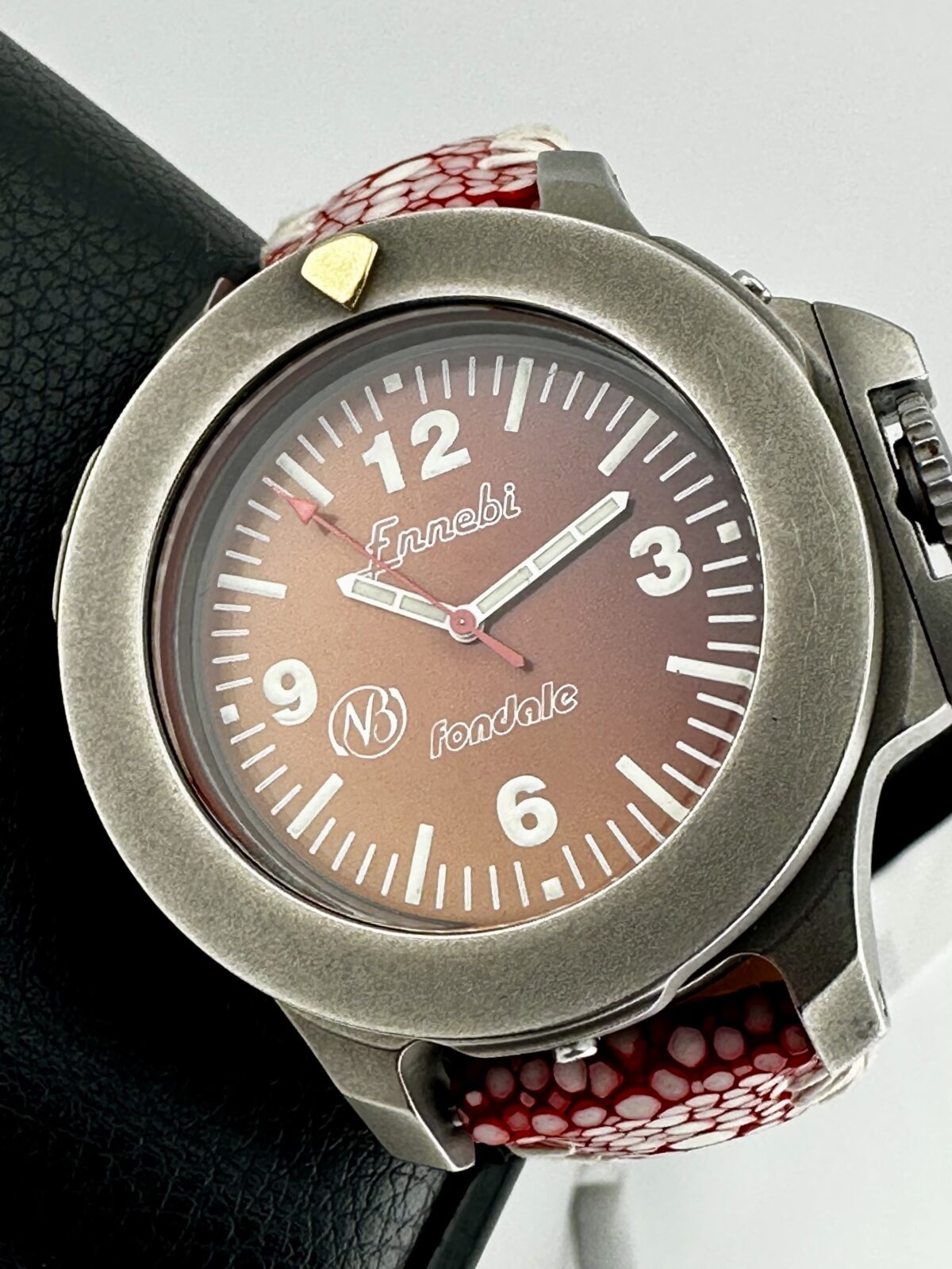 ENNEBI FONDALE 9640 TRIPLE LOGO ROOT BEER SWISS AUTOMATIC TITANIUM 47MM 1000M