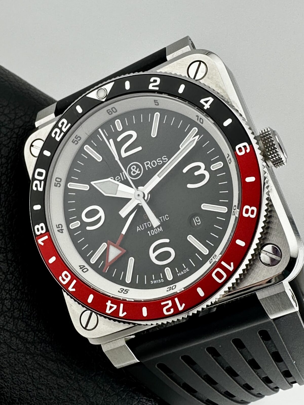 Bell & Ross BR03-93 GMT Coke Bezel Black Sunray Dial Swiss Automatic 42mm