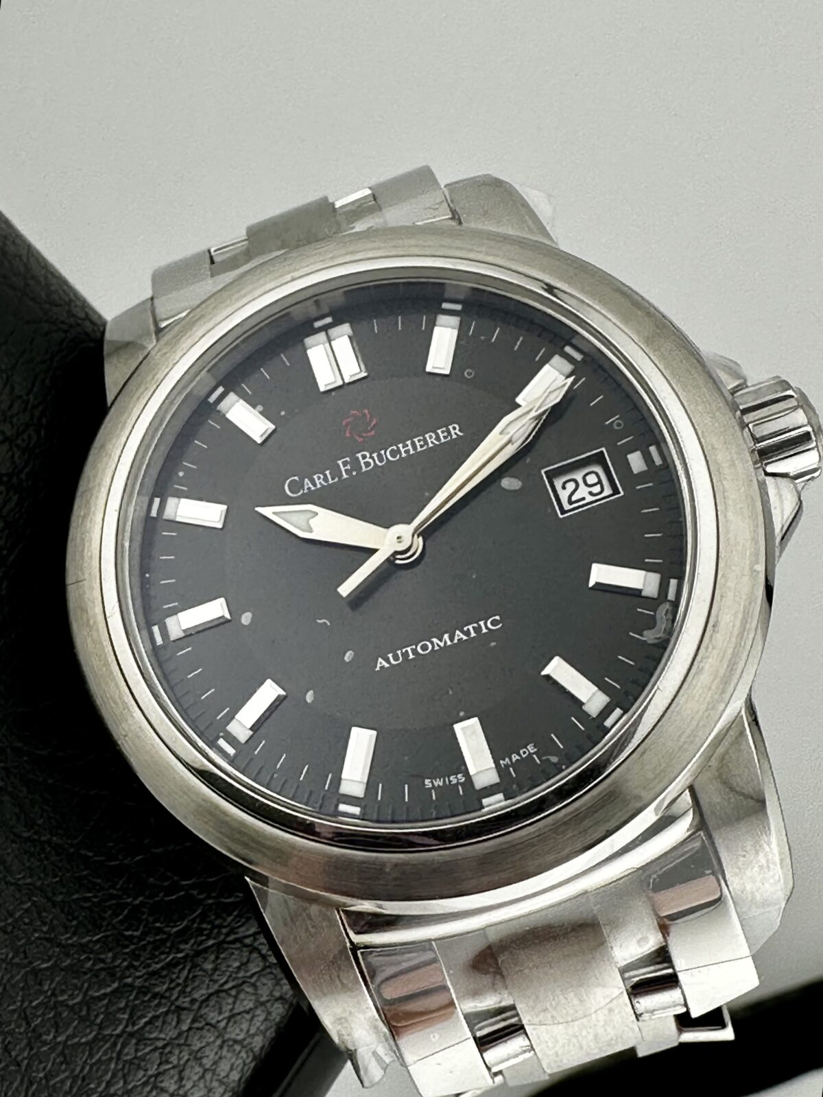 Carl F. Bucherer Patravi AutoDate Black Dial 38mm Swiss Automatic Bracelet NEW!