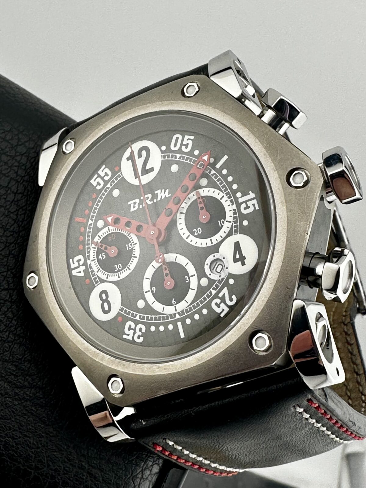 B.R.M BRM SCR 48 Swiss Valjoux 7753 Automatic 48mm Checkered Flag Case