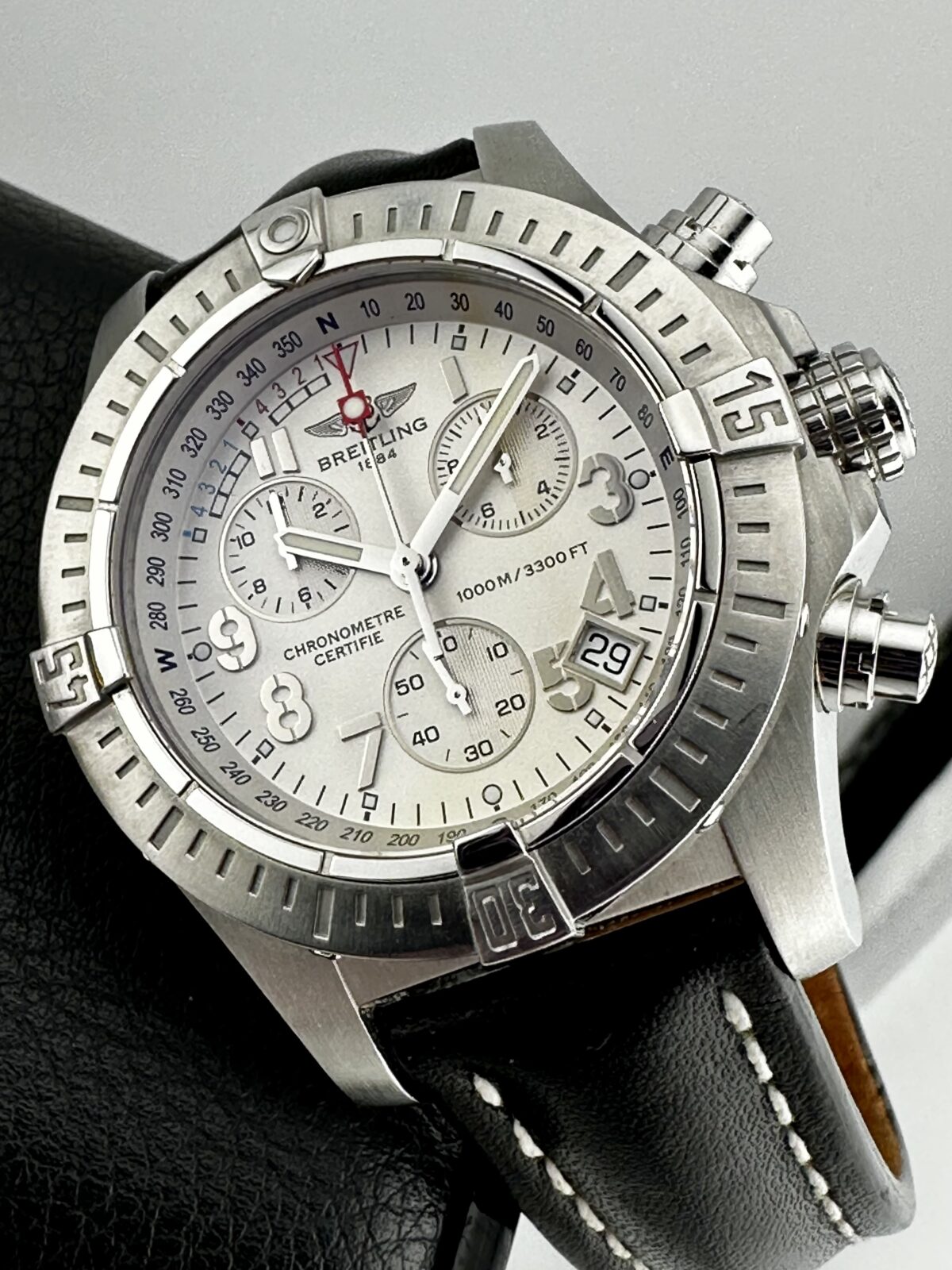 BREITLING AVENGER SEAWOLF CHRONO A73390 45mm SWISS QUARTZ CHRONOGRAPH 1000M SERVICED