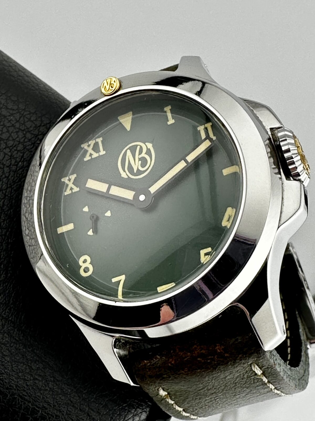 ENNEBI FONDALE 9705 VINTAGE SOLO TEMPO MILITARY GREEN DIAL LIMITED EDITION #02/33