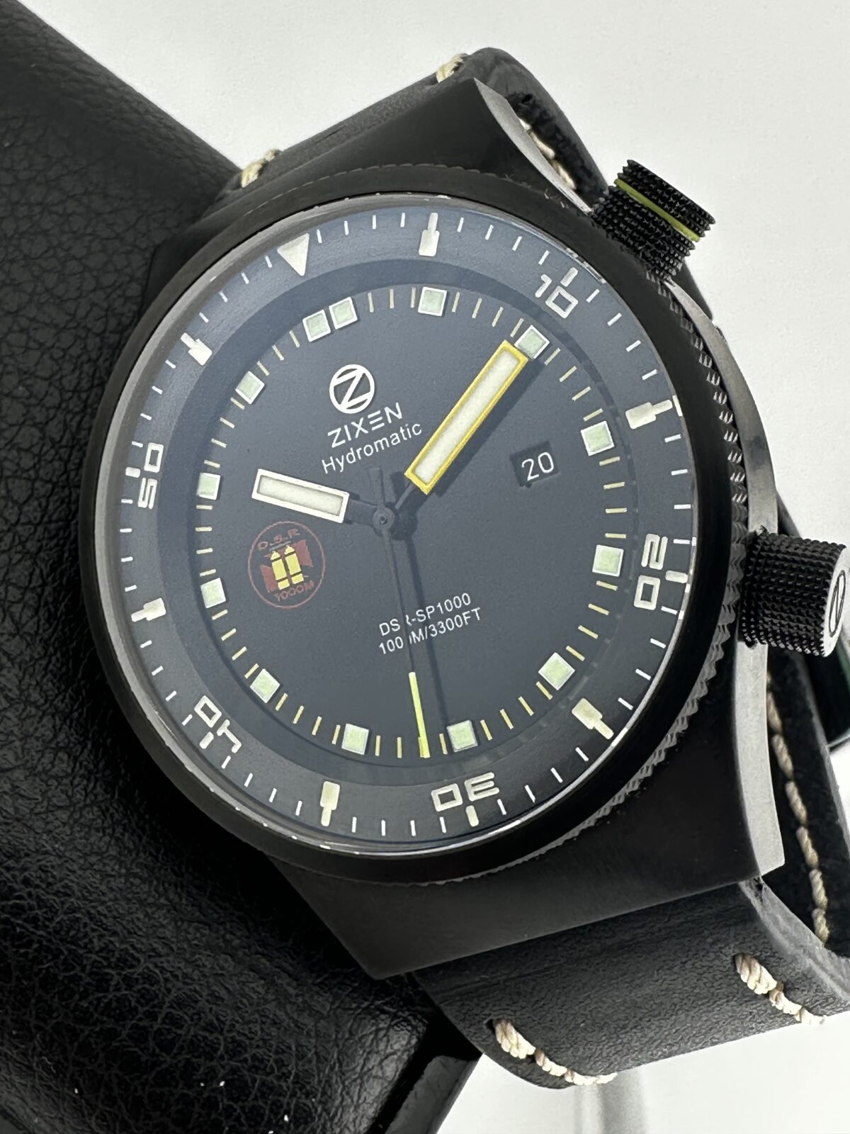 ZIXEN DSR1000 HYDROMATIC DEEP SEA RESEARCH 1000M DIVER BLACK PVD 44MM Excellent!