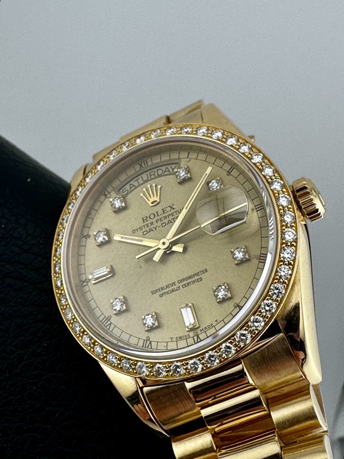 Rolex DAY-DATE 18038 President 18k Factory DIAMOND DIAL & BEZEL 9800xxx Circa 87