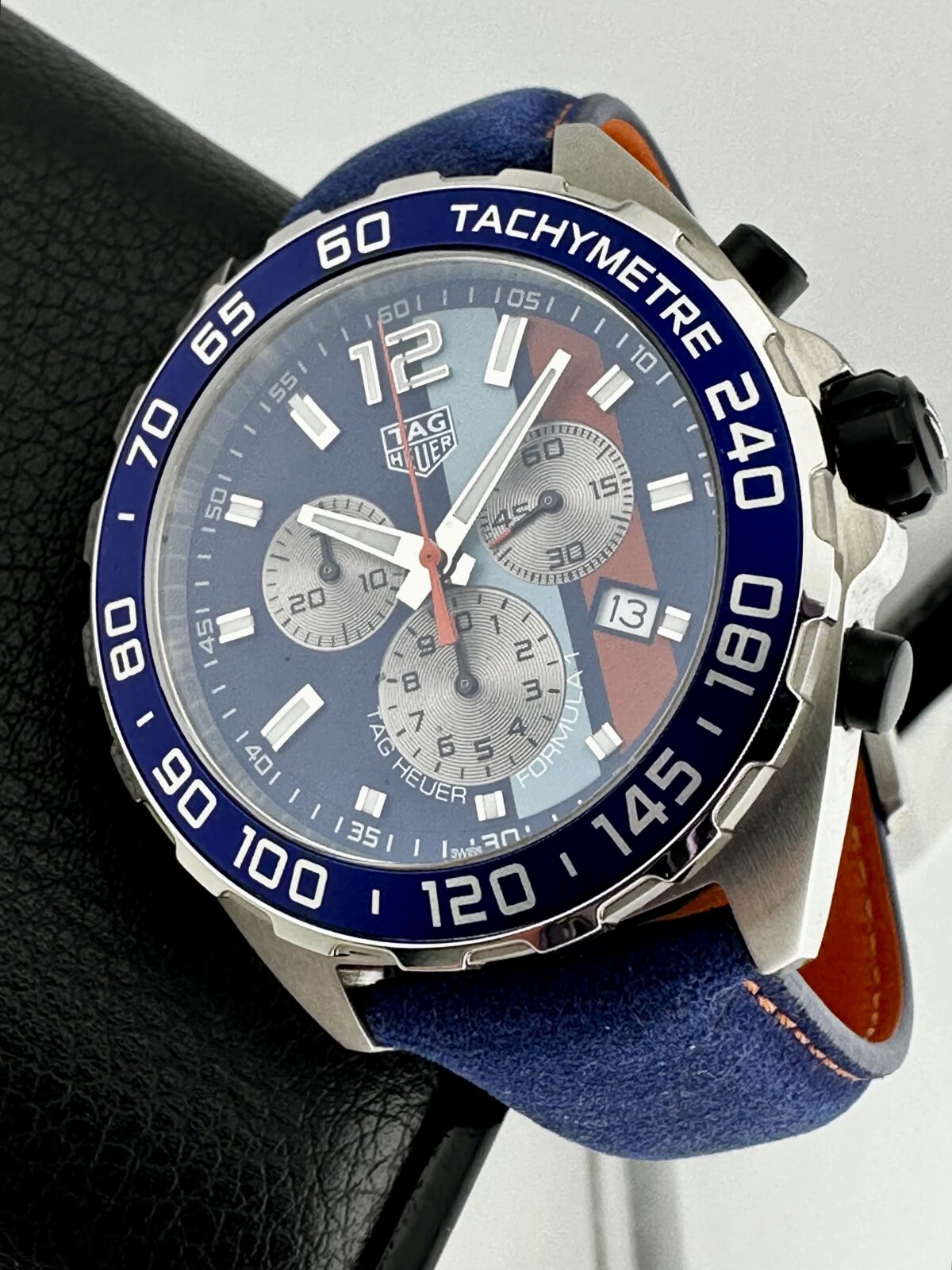 TAG HEUER FORMULA 1 CHRONOGRAPH GULF SPECIAL EDITION CAZ101N SWISS QUARTZ 43MM