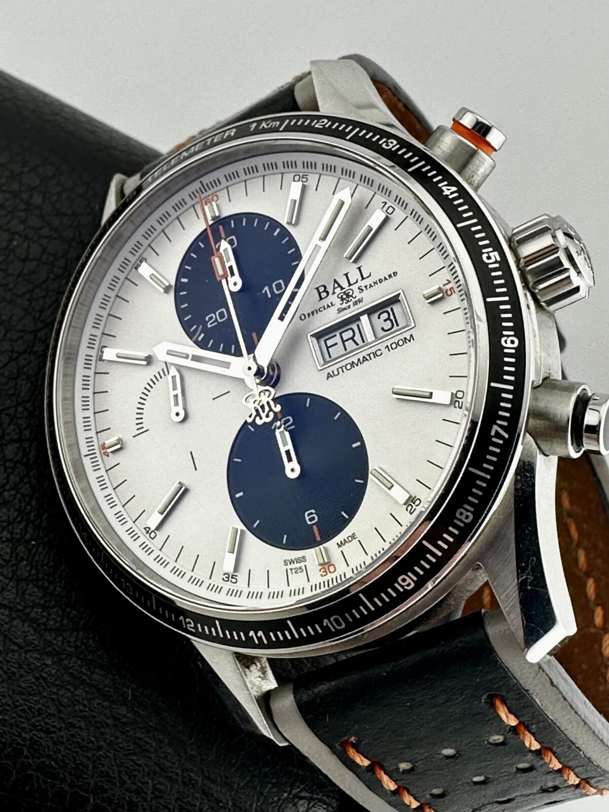 BALL Fireman Storm Chaser Chronograph White Panda Dial 42mm Swiss Automatic