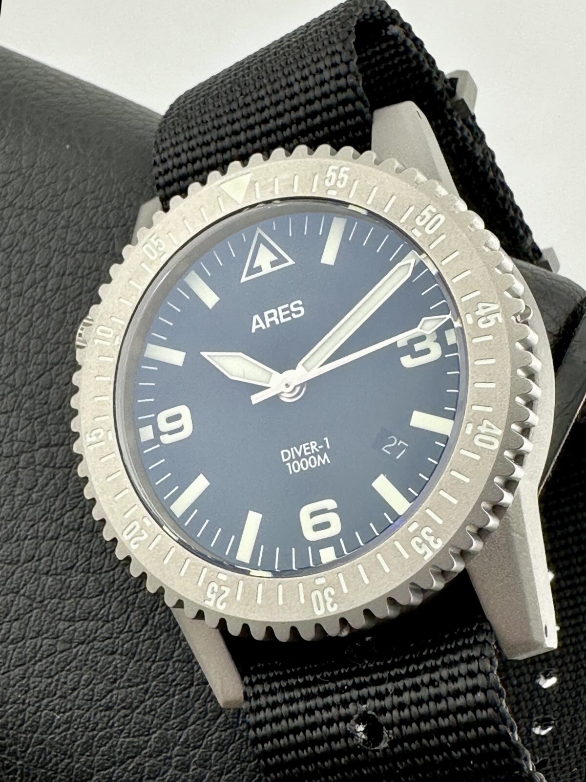 ARES DIVER 1 MISSION TIMER 1000M COMBAT DIVER SWISS QUARTZ 42MM BEAD BLASTED