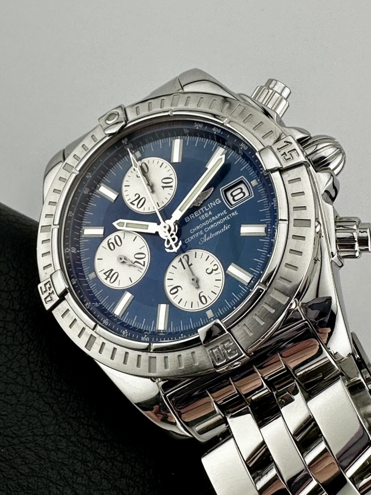 BREITLING CHRONOMAT EVOLUTION A13356 BLUE DIAL 44MM SWISS AUTOMATIC COMPLETE SET