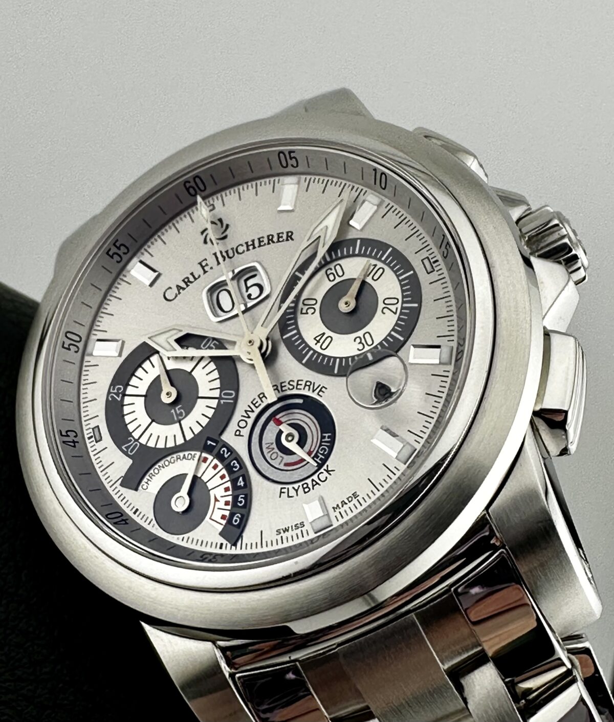 CARL F BUCHERER PATRAVI CHRONOGRADE POWER RESERVE FLYBACK CHRONOGRAPH 44mm