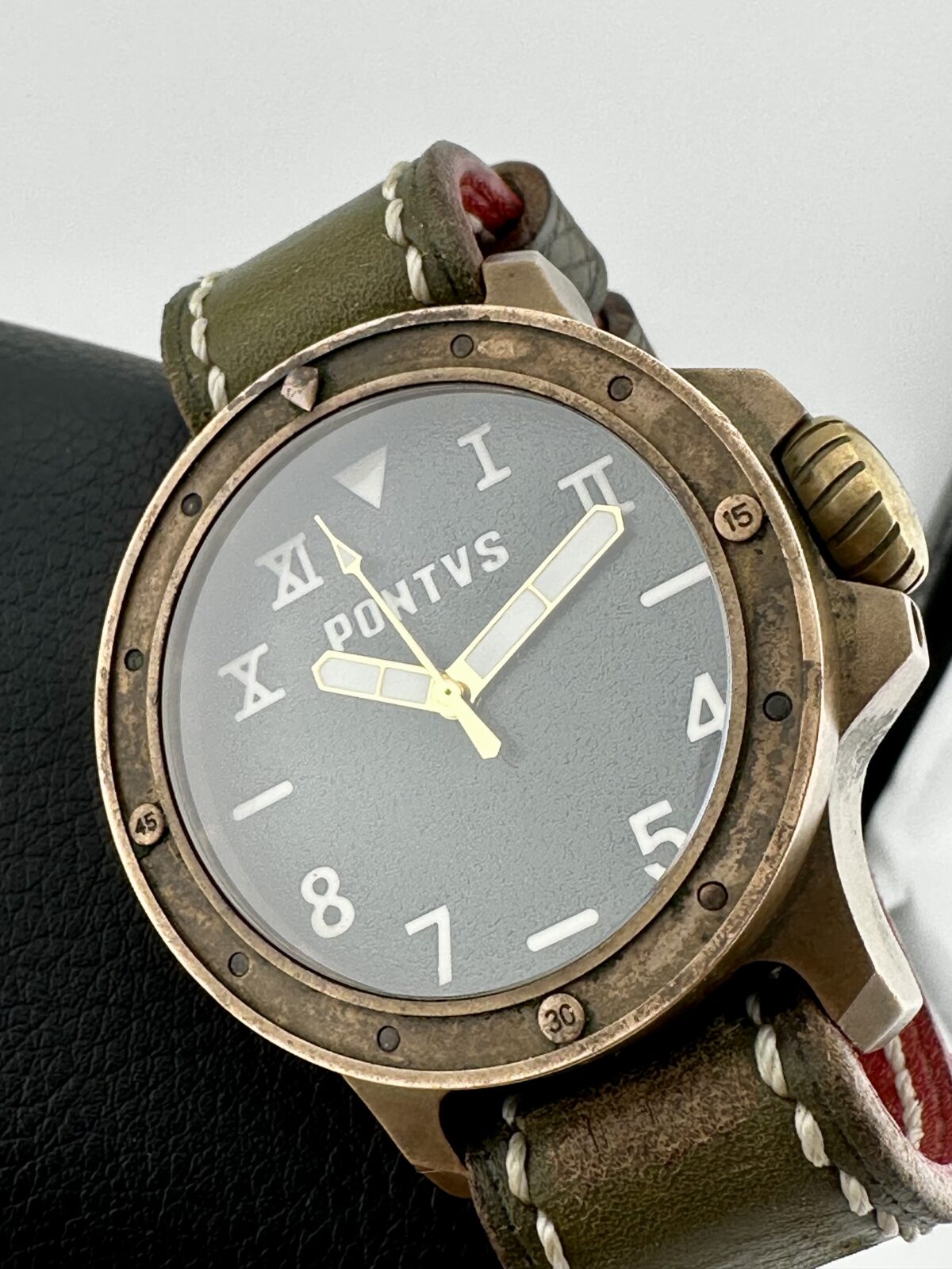 PONTVS NEREUS AUTOMATIC PROTOTYPE BRONZE 200M DIVER GREEN CALI DIAL SUPER RARE